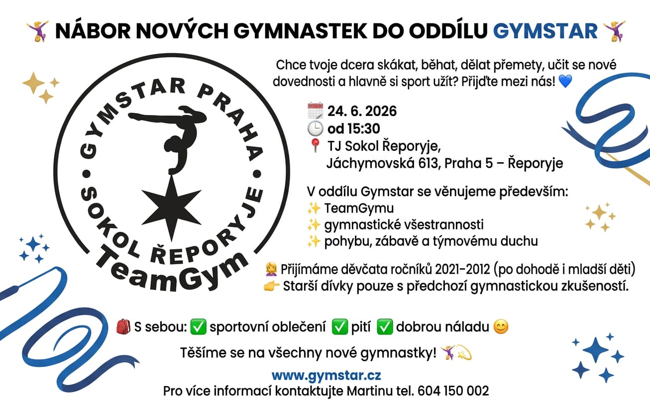 Nábor děvčat do oddílu TeamGymu 24.6.2026